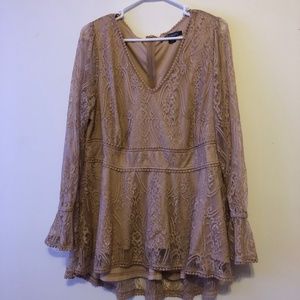 Roaman's nude colored lacey top